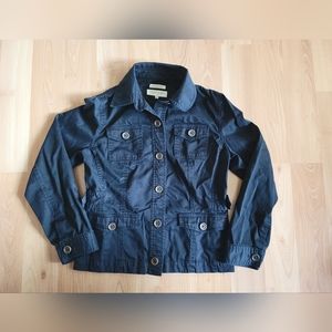 Jones New York Jacket Womens Size Small Button Front Long Sleeve Black Jacket